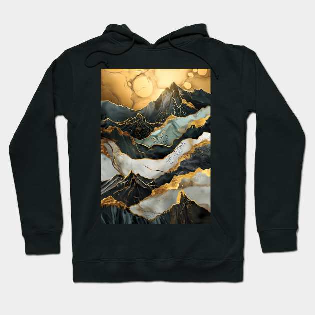 Abstract Mountain Sunset Hoodie by Nenok